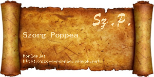 Szorg Poppea névjegykártya